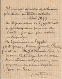 Observações às vides de sobremesa plantadas no terreiro de dentro − Abril 1899 