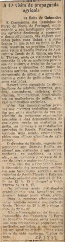 A 1ª visita de propaganda agrícola na linha da Guimarães
