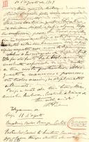 Minuta de carta e telegrama de Vicente Pinheiro Lobo Machado de Melo e Almada
