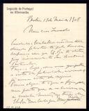 Minuta de carta de Vicente Pinheiro Lobo Machado de Melo e Almada 