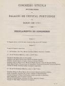 Congresso Viticola que se hade realizar no Palacio de Crystal Portuense em Maio de 1880: Regulamento do Congresso