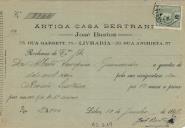Recibo da Antiga Casa Bertrand, José Bastos.