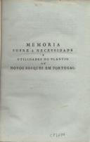 Memória sobre a necessidade e utilidades do plantio de novos bosques em Portugal por José Bonifácio de Andrade e Silva