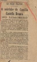 O sobrinho de Camillo Castello Branco no Limoeiro - um preso político