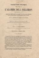 Instruction Pratique pour l’ Usage de L’ Alambic de J. Salleron