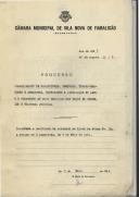 Capa do Processo fornecimento de projectores, lâmpadas, transformadores e armaduras destinados à iluminação do largo fronteiro ao novo edifício dos Paços de Concelho e Tribunal Judicial. Câmara Municipal de Famalicão - Secretaria. Ano 1961