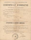 Certificat d´origine. Déclaration de l´expéditeur Camille Lanson de plantes vivantes