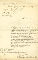 Minuta de carta de Vicente Pinheiro Lobo Machado de Melo e Almada