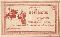 Invitation au commers du 1º Mars Societé de Zofingue
