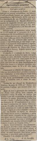 Agricultura popular: Moléstia dos castanheiros e o remédio infalível para os salvar