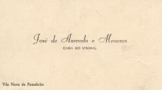 Cartão de visita de José de Azevedo e Menezes