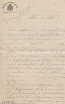 Minuta de carta Vicente Pinheiro Lobo Machado de Melo e Almada 