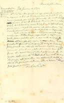 Minuta de carta de Vicente Pinheiro Lobo Machado de Melo e Almada 
