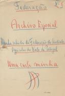 Federação Archivo Especial. Minha sahida da Federação de Sindicatos Agrícolas do Norte de Portugal: uma carta minha. Nº6