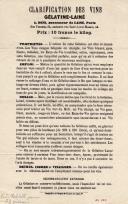 Clarification des Vins Gélatine-Lainé